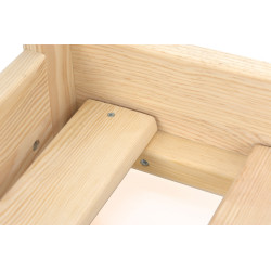 Lit maison 2 en 1 en bois naturel 160x80 cm Lit maison 2 en 1 en bois naturel 160x80 cm
